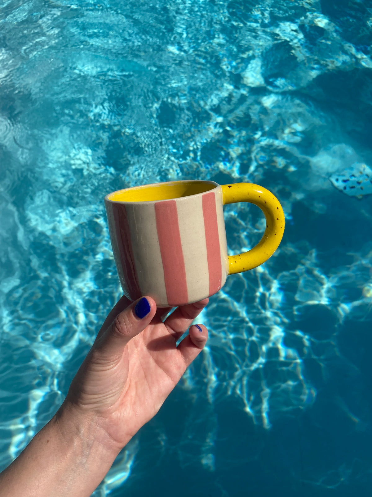 Keramiktasse "Gutti" rosa / gelb/ gelb