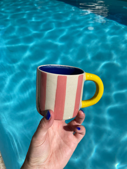 Keramiktasse "Gutti" in rosa /gelb / blau