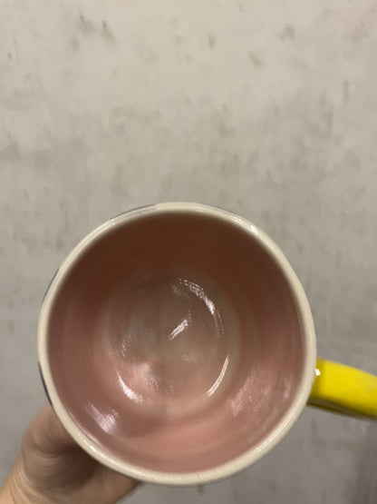 Keramiktasse "Gutti" in lila/gelb /rosa