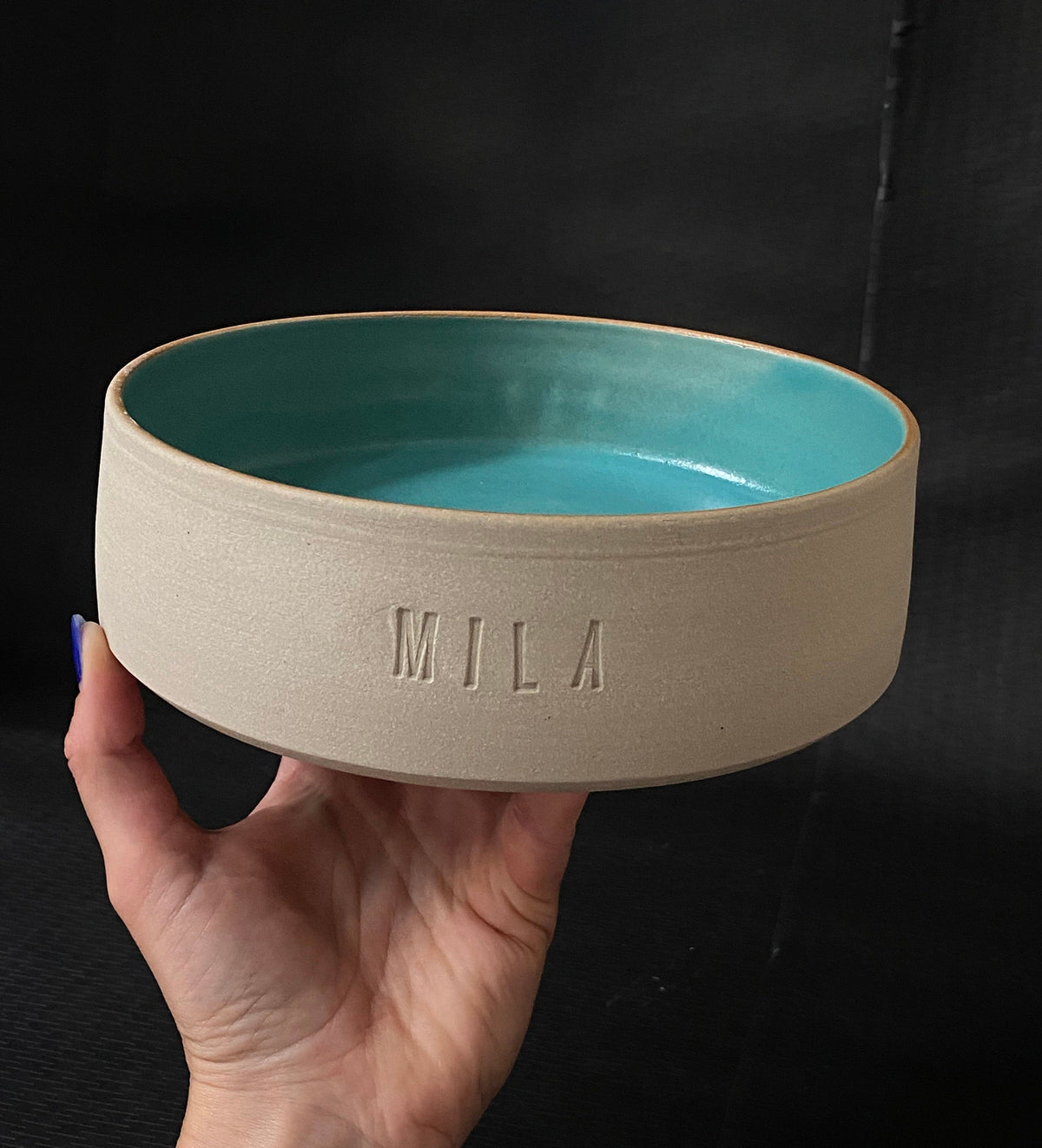 handgedrehter Hundenapf/Dogbowl personalisierbar M