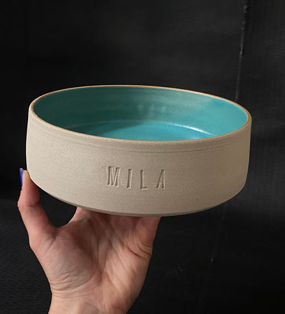 handgedrehter Hundenapf/Dogbowl personalisierbar M